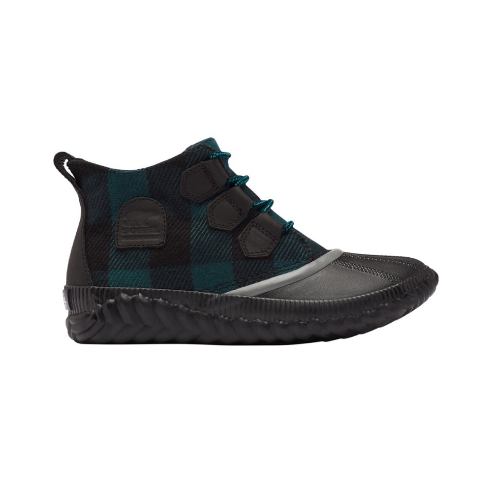 Sorel Women's Out 'N About Plus Boot - Black and Green Plaid - size 8